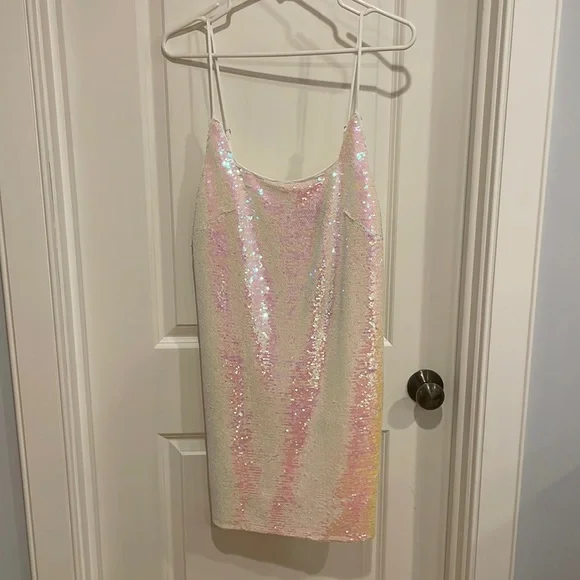 ABS Allen Schwartz | Dresses | Nwt Allen Schwartz White Sequin Mini Dress |  Poshmark